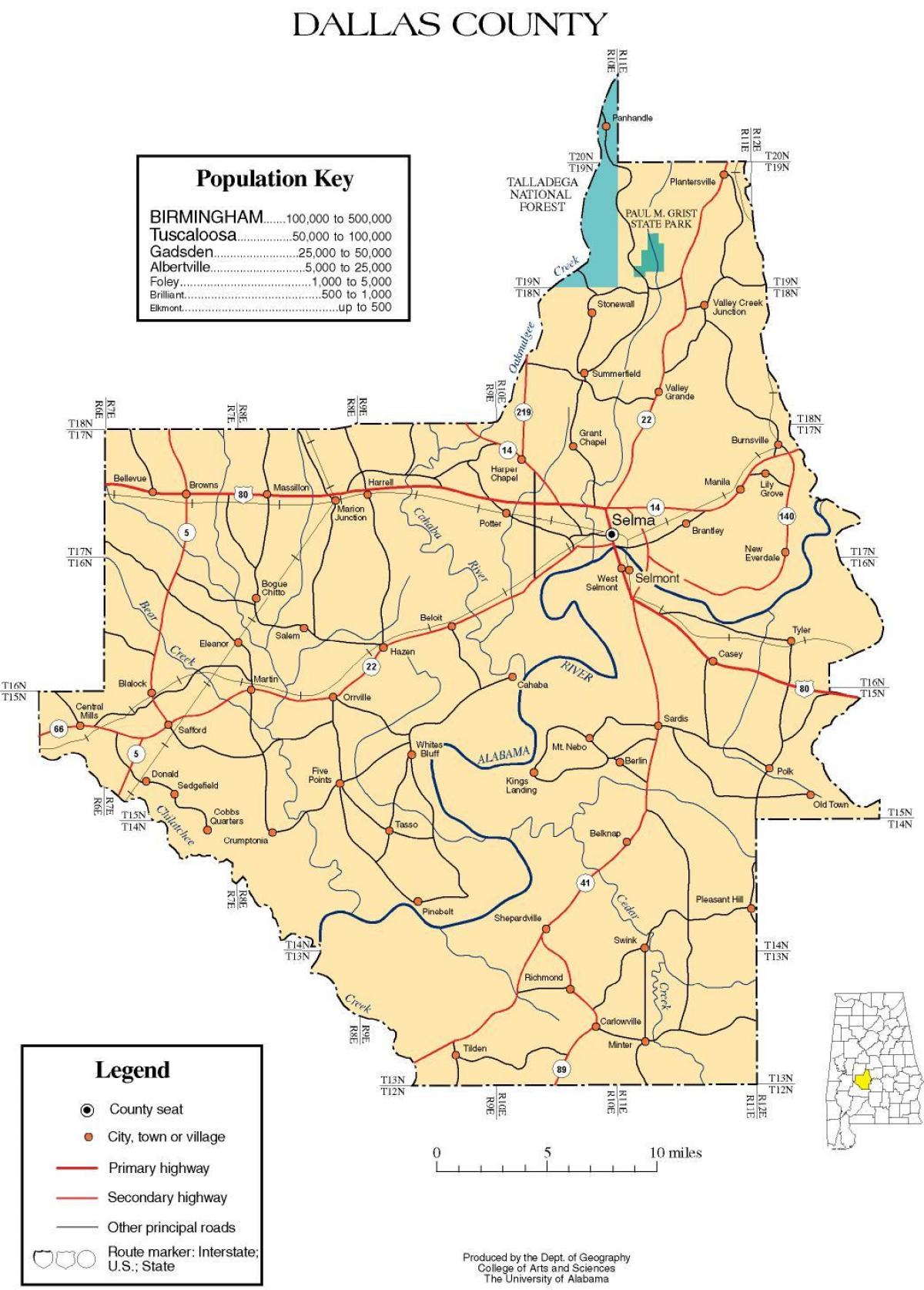 mapa del comtat de Dallas
