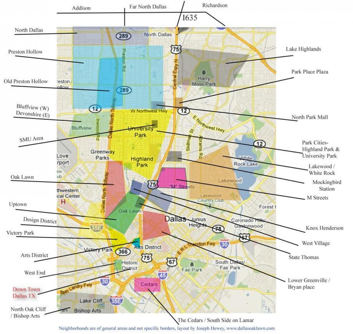 mapa de Dallas barris