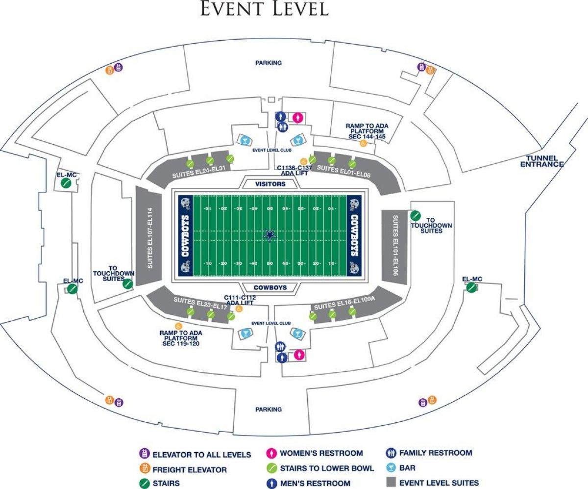 Cowboys stadium aparcament mapa