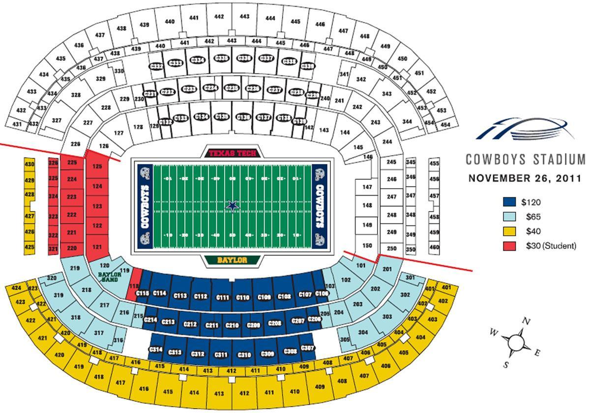 Dallas Cowboys stadium seient mapa