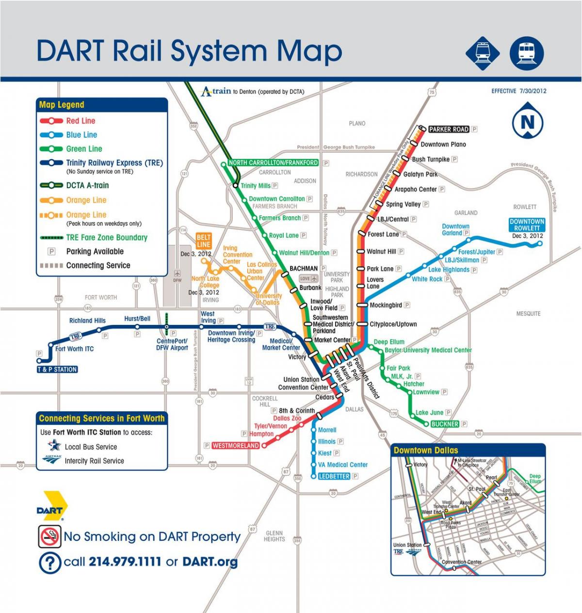 Dallas dart ferroviari mapa