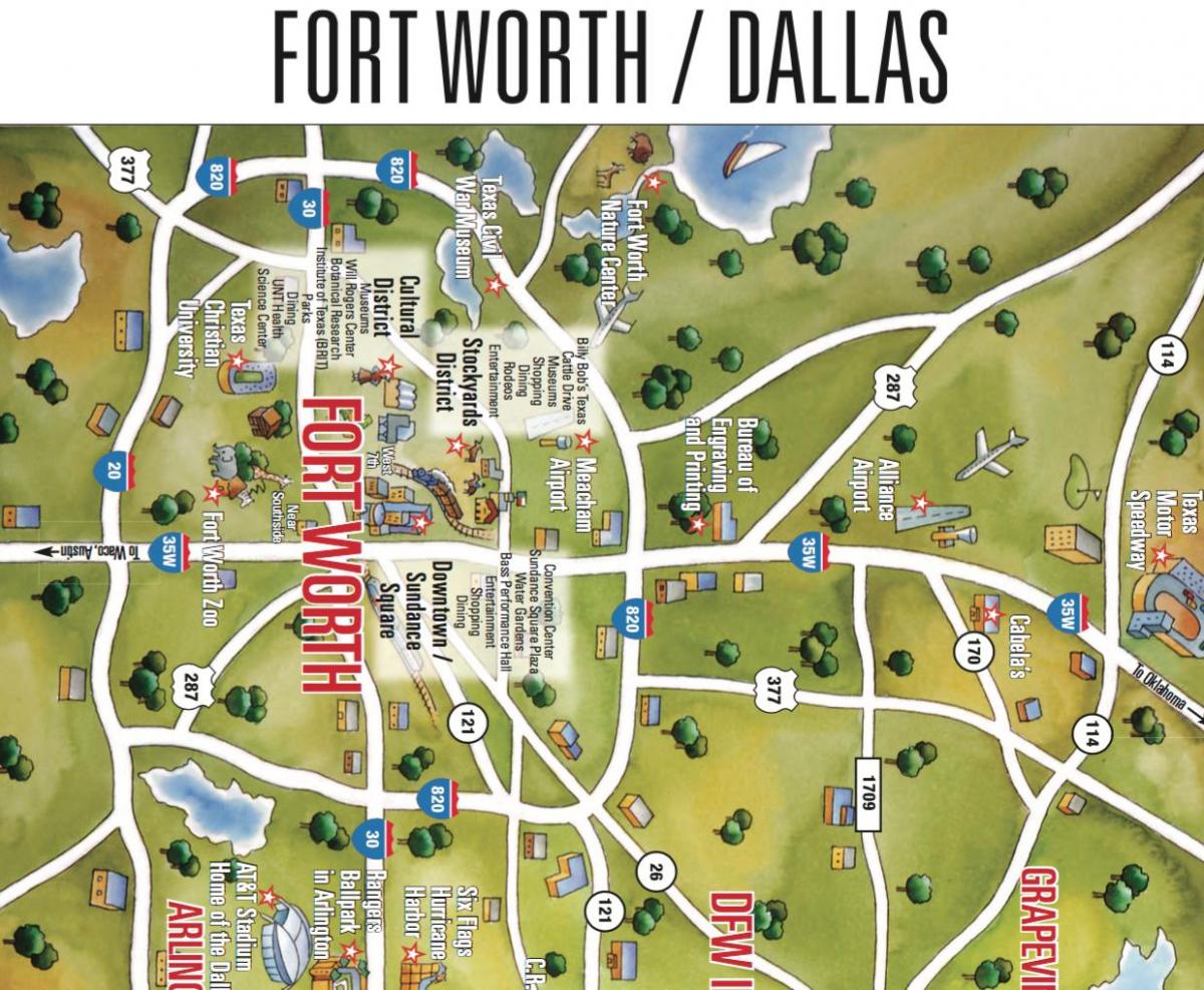 mapa de Dallas Fort Worth zona