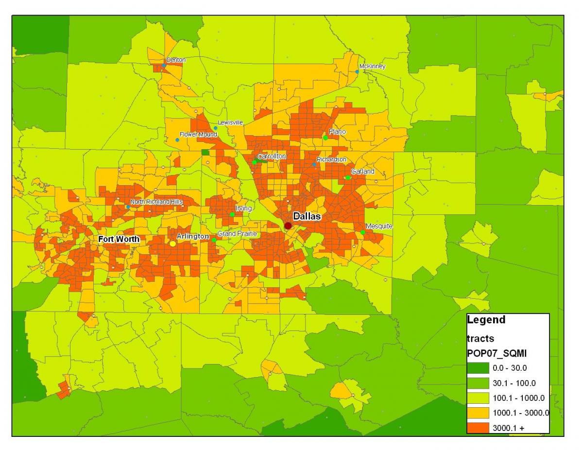 mapa de Dallas metroplex