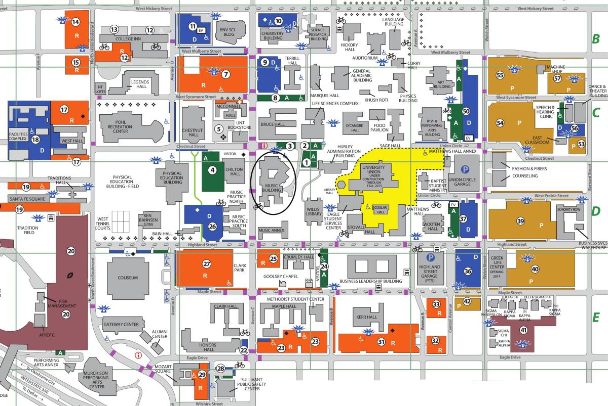 Universitat de North Texas a Dallas mapa