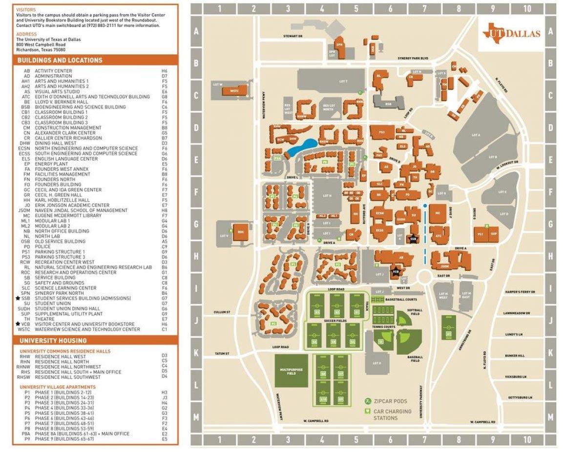 universitat de Texas a Dallas mapa