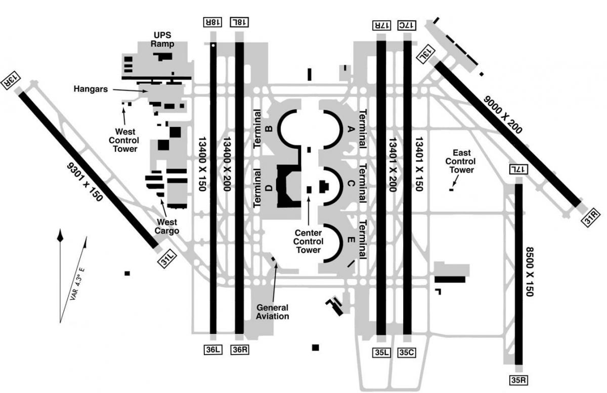 DFW aeroport terminal b mapa
