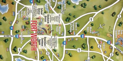 Mapa de Dallas Fort Worth zona