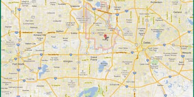 Mapa de DFW zona